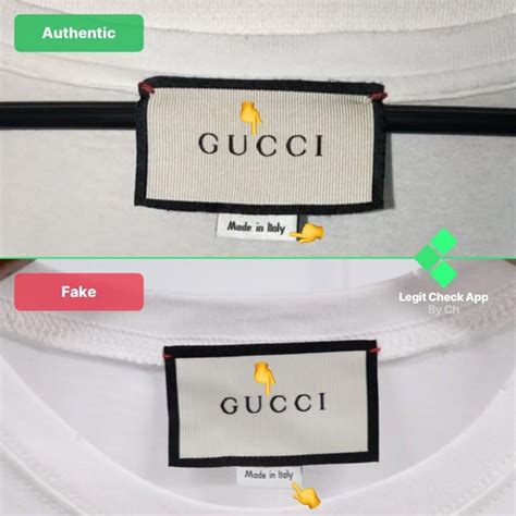 gucci fake real shirt|authentic Gucci tag.